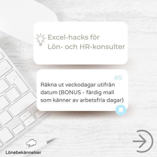 Excelmall - Mall med datum, veckodagar samt markering på helgdagar/aftnar