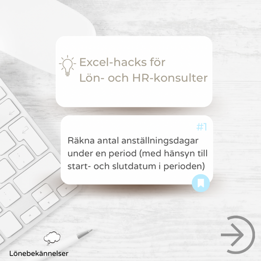 Excelmall - Räkna anställningsdagar under viss period med hänsyn till start- och slutdatum