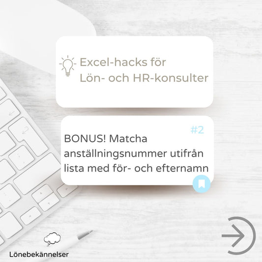 Excelmall - Matcha anställningsnummer utifrån lista med för- och efternamn